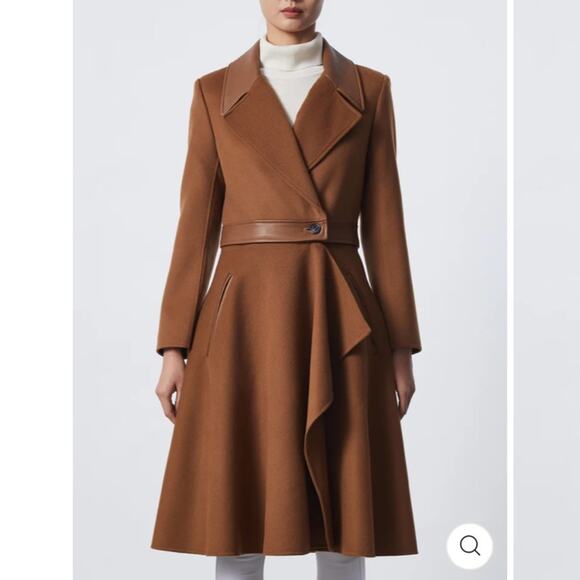 NWT Mackage Rose 2 in 1 Wool Leather Camel Coat Jacket Sz Small - Picture 2 of 5